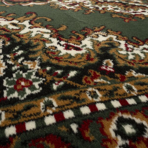 Alfa Carpets, Běhoun na míru TEHERAN T-102 green, šíře 100 cm, zelená, chodba / předsíň