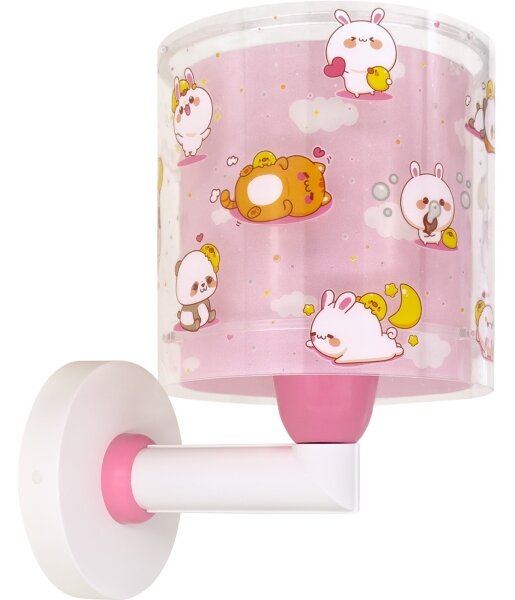 Dalber 41769S - Dětská nástěnná lampa KAWAII FRIENDS 1xE27/15W/230V růžová