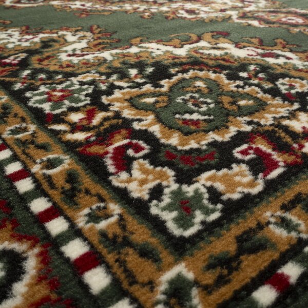 Alfa Carpets, Běhoun na míru TEHERAN T-102 green, šíře 100 cm, zelená, chodba / předsíň