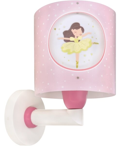 Dalber 60919 - Dětská nástěnná lampa PRINCESS DANCE 1xE27/15W/230V růžová