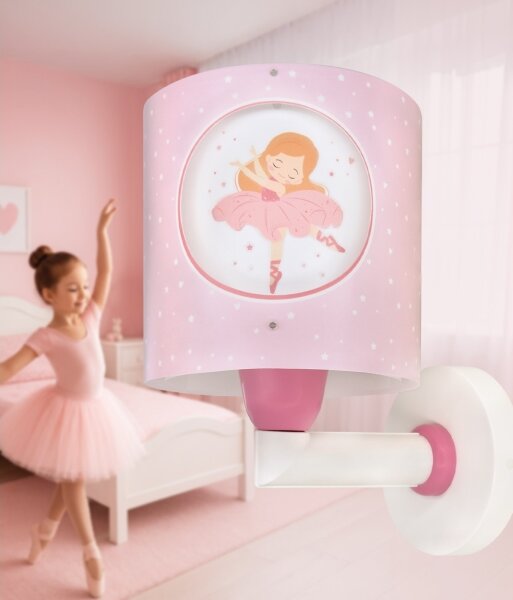 Dalber 60919 - Dětská nástěnná lampa PRINCESS DANCE 1xE27/15W/230V růžová