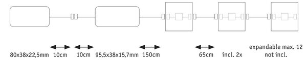 P 78412 LumiTiles LED dlaždice čtvercová 2ks sada IP44 100x10mm 230/12V 2x0,75W stmívatelné 2700K bílá umělá hmota/hliník - PAULMANN