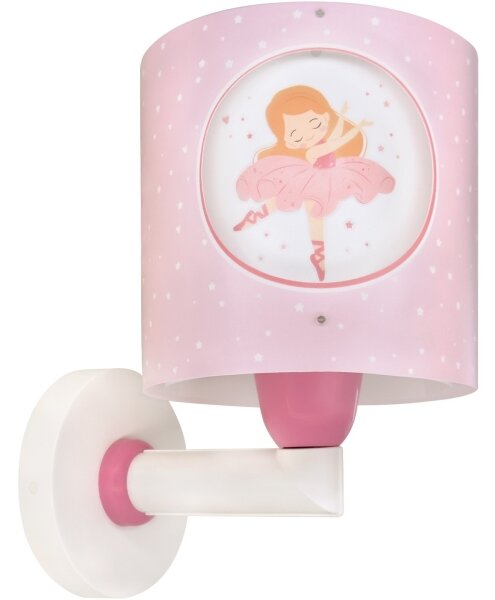 Dalber 60919 - Dětská nástěnná lampa PRINCESS DANCE 1xE27/15W/230V růžová