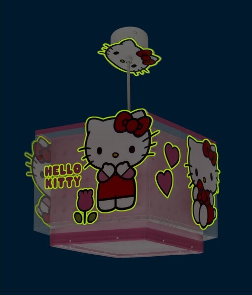 Dalber 73262 - Dětský lustr HELLO KITTY 1xE27/15W/230V růžová