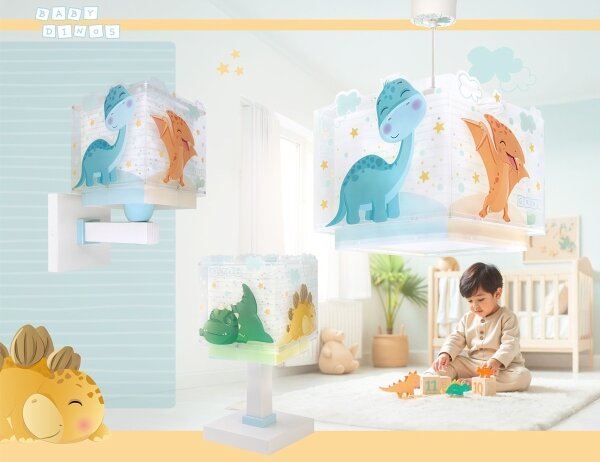 Dalber 63459 - Dětská nástěnná lampa BABY DINOS 1xE27/15W/230V pestrobarevná