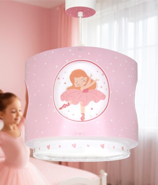 Dalber 60912 - Dětský lustr PRINCESS DANCE 1xE27/15W/230V růžová