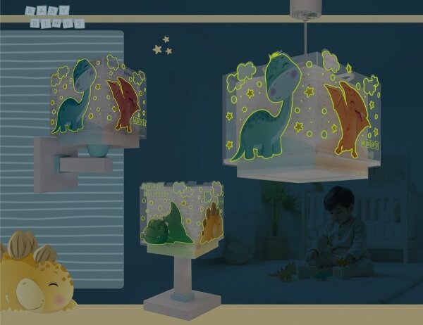 Dalber 63459 - Dětská nástěnná lampa BABY DINOS 1xE27/15W/230V pestrobarevná