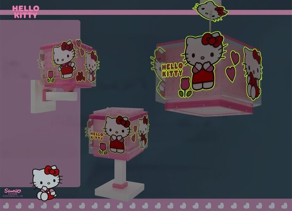 Dalber 73269 - Dětská nástěnná lampa HELLO KITTY 1xE27/15W/230V růžová