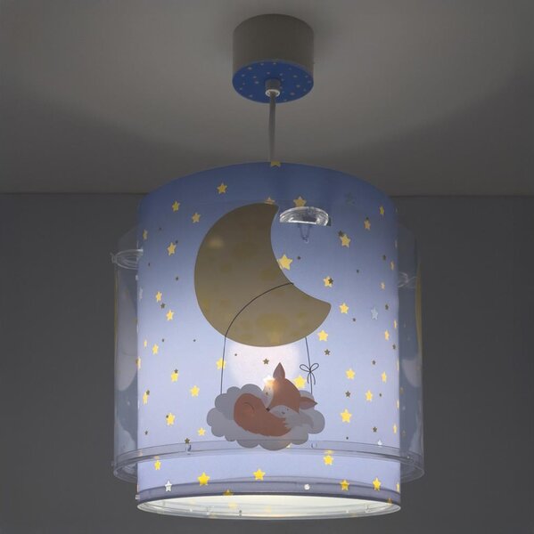 Dalber 76632 - Dětský lustr MOON DREAMS 1xE27/15W/230V modrá