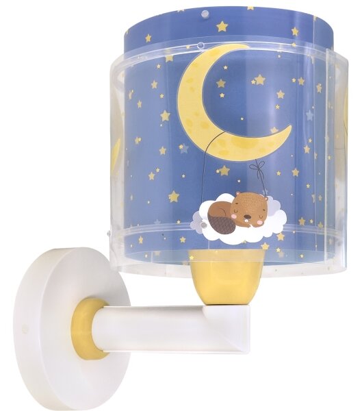 Dalber 76639 - Dětská nástěnná lampa MOON DREAMS 1xE27/15W/230V modrá