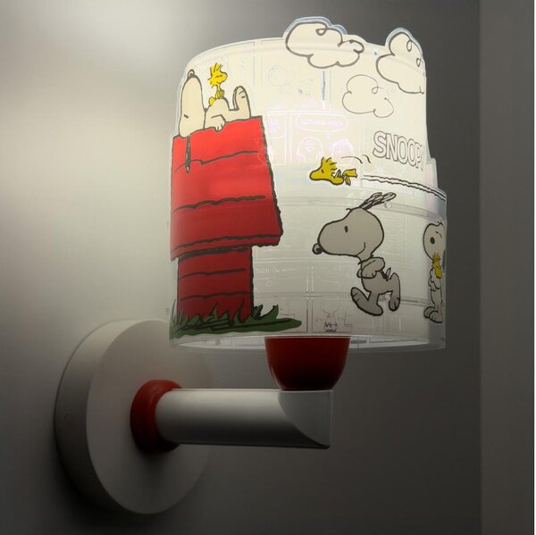 Dalber 76309 - Dětská nástěnná lampa SNOOPY 1xE27/15W/230V bílá/červená