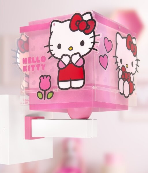 Dalber 73269 - Dětská nástěnná lampa HELLO KITTY 1xE27/15W/230V růžová