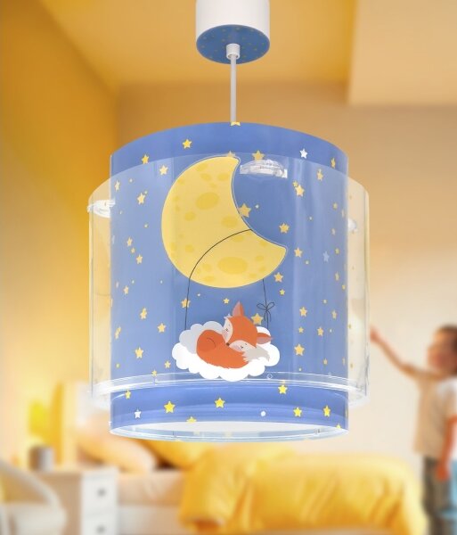 Dalber 76632 - Dětský lustr MOON DREAMS 1xE27/15W/230V modrá