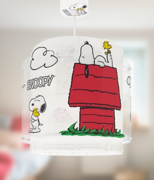 Dalber 76302 - Dětský lustr SNOOPY 1xE27/15W/230V bílá/červená