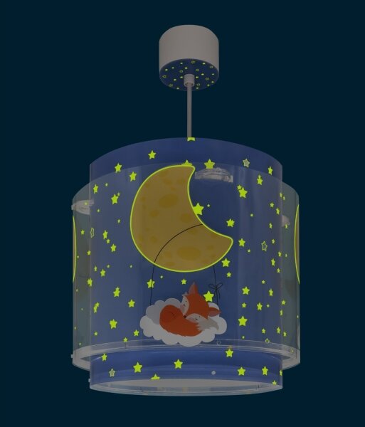 Dalber 76632 - Dětský lustr MOON DREAMS 1xE27/15W/230V modrá