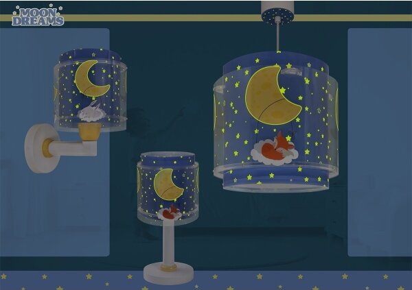 Dalber 76632 - Dětský lustr MOON DREAMS 1xE27/15W/230V modrá