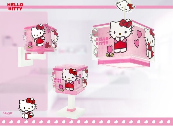 Dalber 73269 - Dětská nástěnná lampa HELLO KITTY 1xE27/15W/230V růžová
