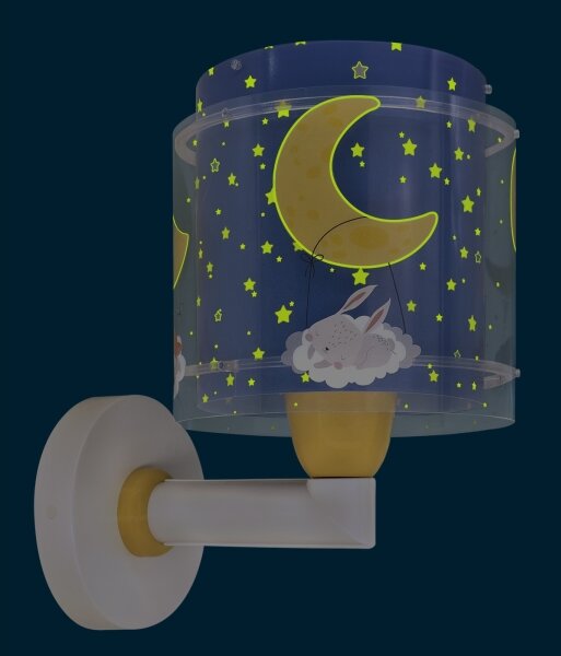 Dalber 76639 - Dětská nástěnná lampa MOON DREAMS 1xE27/15W/230V modrá