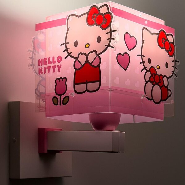 Dalber 73269 - Dětská nástěnná lampa HELLO KITTY 1xE27/15W/230V růžová