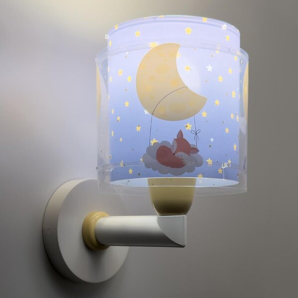 Dalber 76639 - Dětská nástěnná lampa MOON DREAMS 1xE27/15W/230V modrá