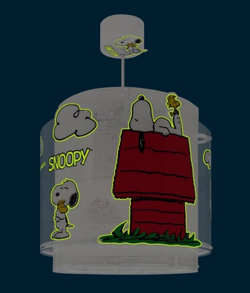 Dalber 76302 - Dětský lustr SNOOPY 1xE27/15W/230V bílá/červená