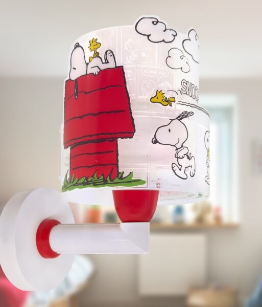 Dalber 76309 - Dětská nástěnná lampa SNOOPY 1xE27/15W/230V bílá/červená