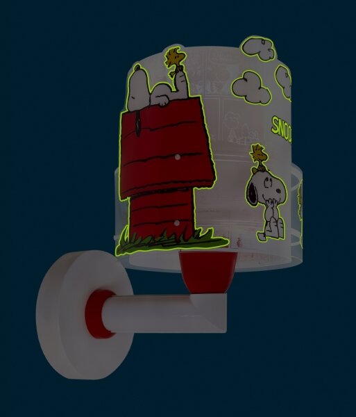 Dalber 76309 - Dětská nástěnná lampa SNOOPY 1xE27/15W/230V bílá/červená