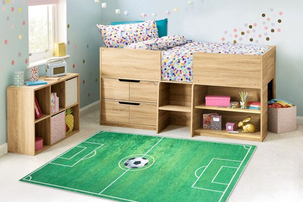 Dětský koberec protiskluzový BAMBINO 9731 fotbalové hřiště, zelený