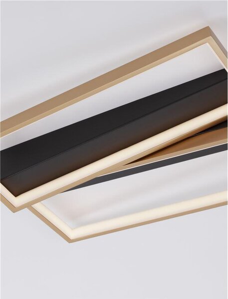 Nova Luce Stropní LED svítidlo ELIZE černá a mosazná zlatá, 28W 3000K stmívatelné