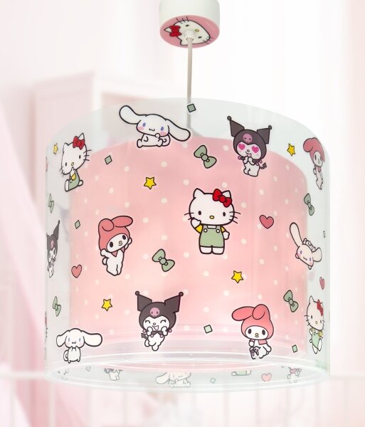 Dalber 41252 - Dětský lustr HELLO KITTY&FRIENDS 1xE27/15W/230V růžová