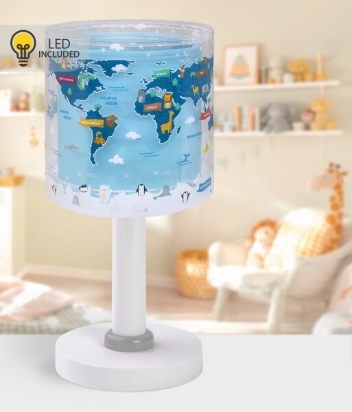 Dalber 40671 - LED Dětská lampička WORLD 1xG4/4W/230V modrá