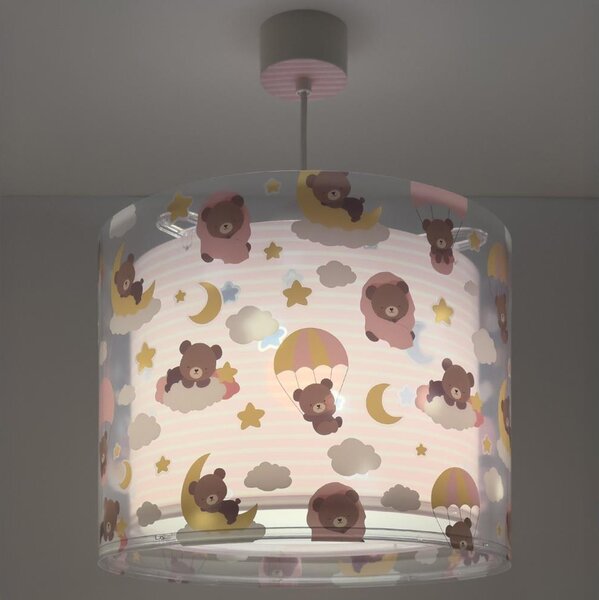 Dalber 41572S - Dětský lustr BABY TEDDY 1xE27/15W/230V růžová