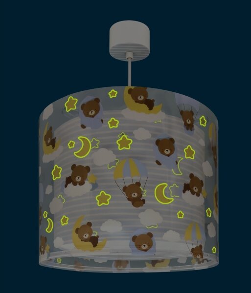 Dalber 41572T - Dětský lustr BABY TEDDY 1xE27/15W/230V modrá
