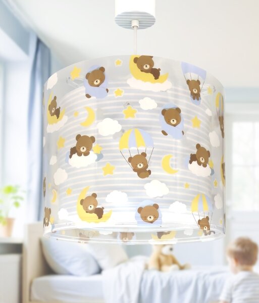 Dalber 41572T - Dětský lustr BABY TEDDY 1xE27/15W/230V modrá