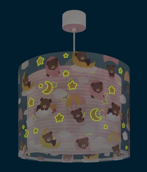 Dalber 41572S - Dětský lustr BABY TEDDY 1xE27/15W/230V růžová