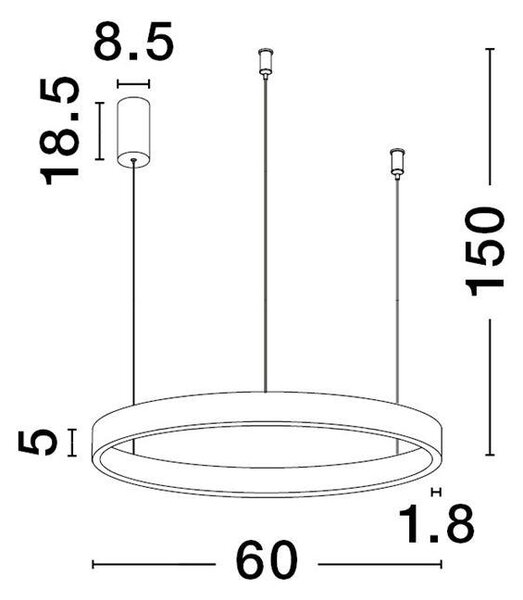 Nova Luce Závěsné LED svítidlo ELOWEN, 60W 3000K stmívatelné Barva: Zlatá