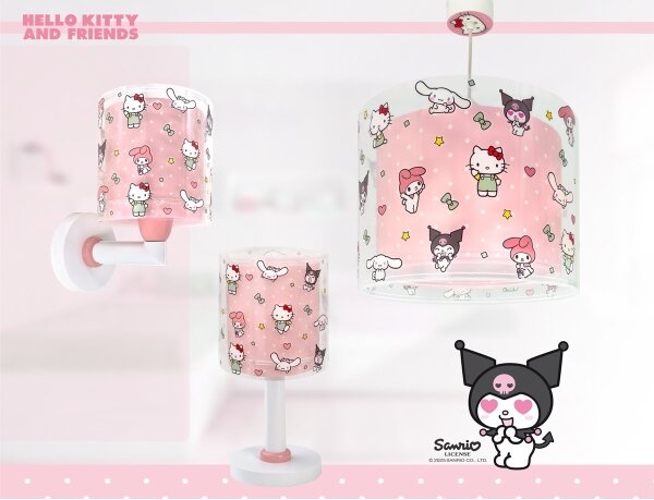 Dalber 41252 - Dětský lustr HELLO KITTY&FRIENDS 1xE27/15W/230V růžová