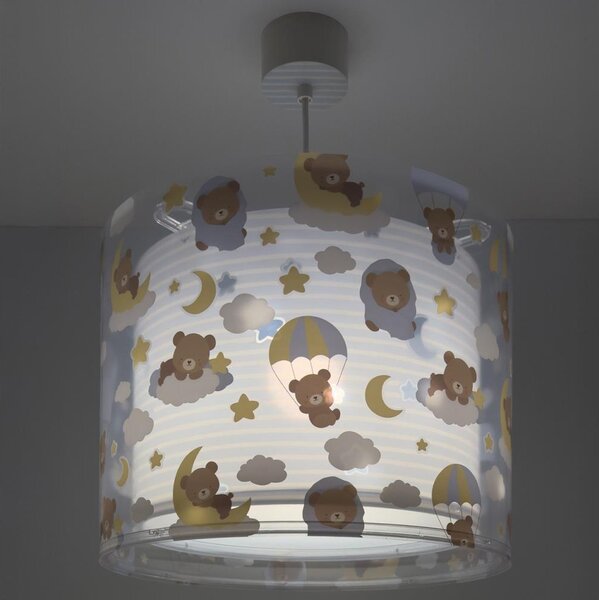 Dalber 41572T - Dětský lustr BABY TEDDY 1xE27/15W/230V modrá