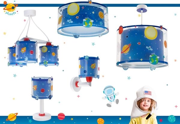 Dalber 41341N - LED Dětská lampička PLANETS 1xG4/4W/230V modrá