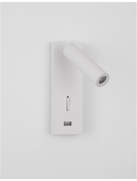 Nova Luce Bodové LED svítidlo FUSE, USB nabíjení, 3W 3000K Barva: Bílá