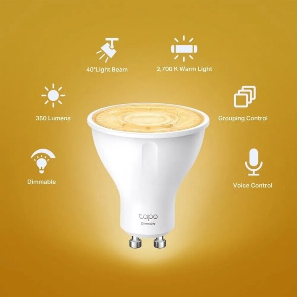 LED Stmívatelná žárovka GU10/2,9W/230V 2700K Wi-Fi - TP-Link