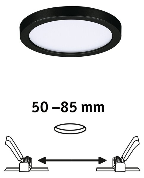 P 79960 VariFit LED vestavné svítidlo Areo IP44 kruhové 118mm 3000K černá - PAULMANN