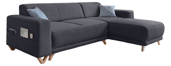 Antracitová rozkládací/s úložným prostorem rohová pohovka Classy Sophie – Miuform