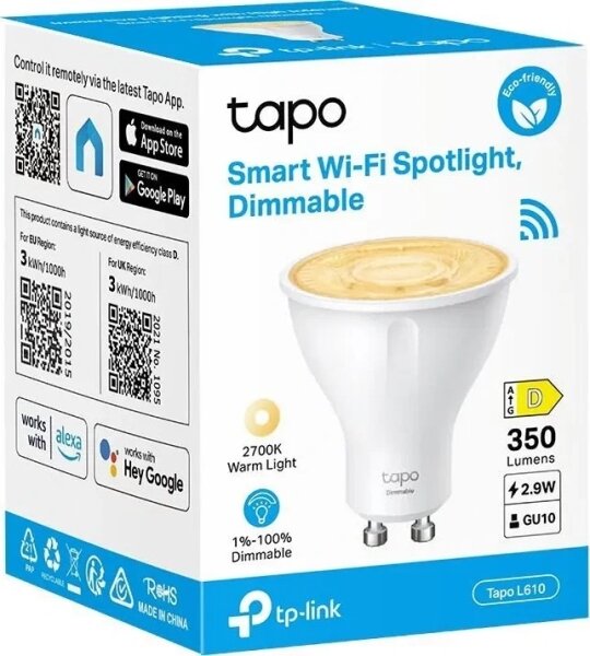LED Stmívatelná žárovka GU10/2,9W/230V 2700K Wi-Fi - TP-Link