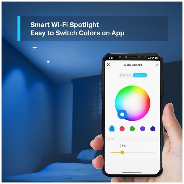 LED RGBW Stmívatelná žárovka GU10/3,7W/230V 2200-6500K Wi-Fi - TP-Link