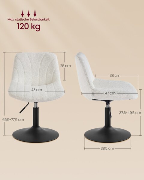 Otočná židle LJB160WD01 bílá