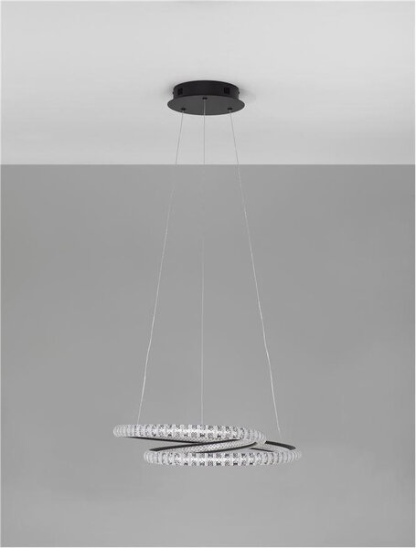 Nova Luce Závěsné LED svítidlo GINEVRA černý hliník a akryl 45W 3000K stmívatelné