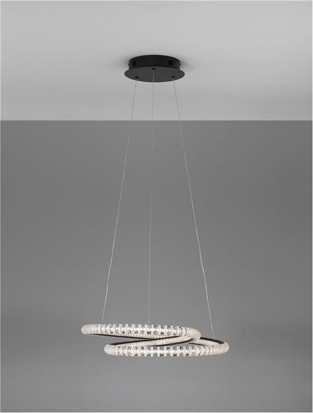 Nova Luce Závěsné LED svítidlo GINEVRA černý hliník a akryl 45W 3000K stmívatelné