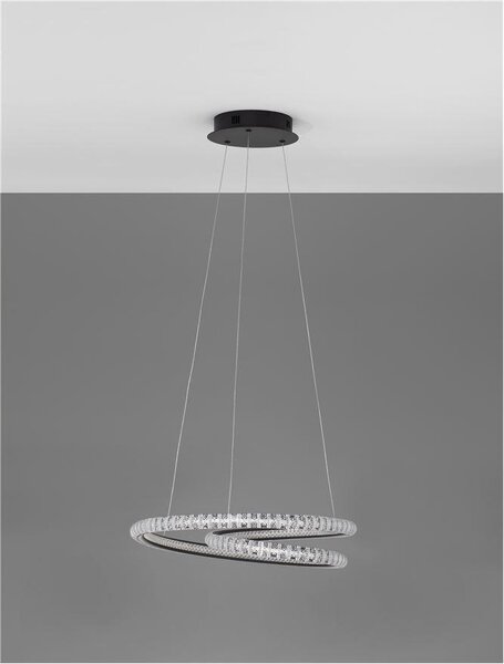 Nova Luce Závěsné LED svítidlo GINEVRA černý hliník a akryl 45W 3000K stmívatelné