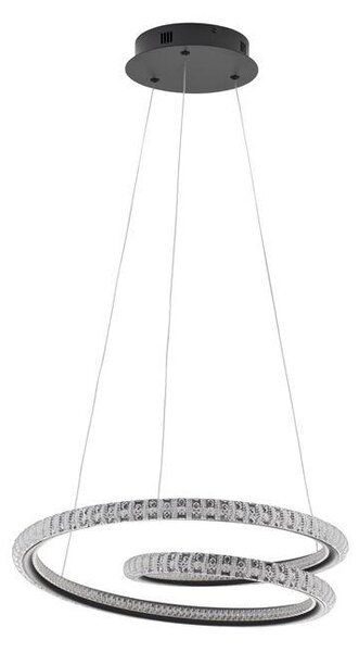 Nova Luce Závěsné LED svítidlo GINEVRA černý hliník a akryl 45W 3000K stmívatelné